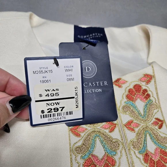 Doncaster Collection Linen Silk Suit Set‎ Colorful Embroidery Tunic Skirt Set - Picture 6 of 16